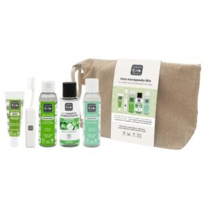Natura Bio Cosmetics Neceser viaje Regalo cepillo plegable y neceser